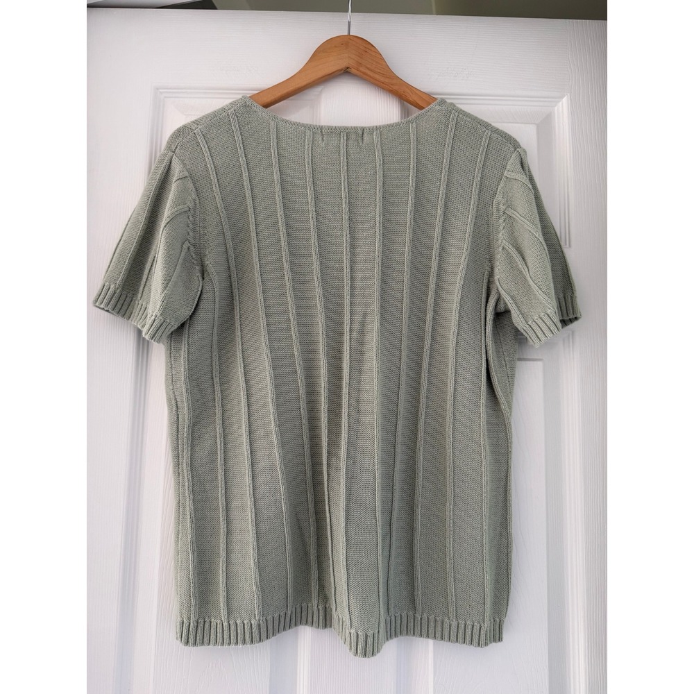 Vintage Knit Short Sleeve Cottagecore Sweater Blouse - Picture 3 of 3